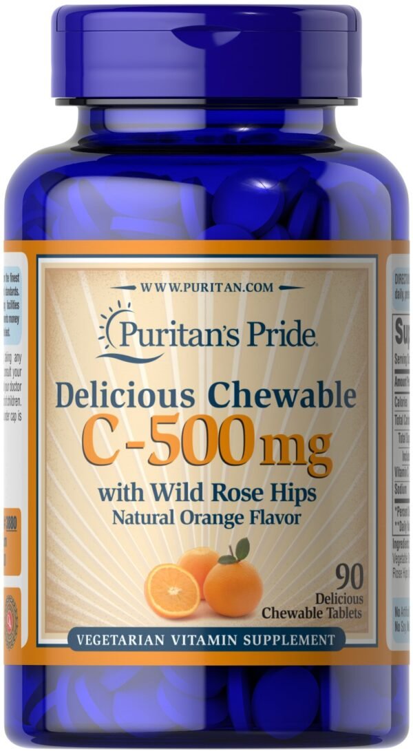 Chewable Vitamin C 500 mg with Rose Hips