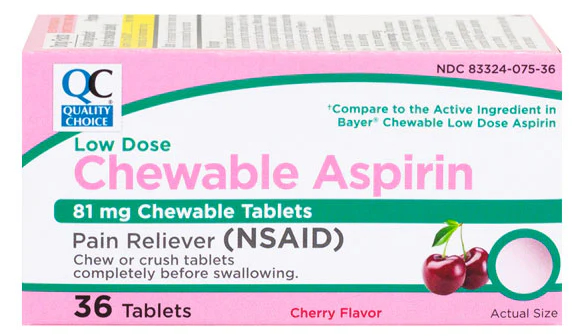 QC Chewable Aspirin 81mg