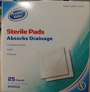 3 Inch sterile gauze Sterile Pads 3"x3" x 25s