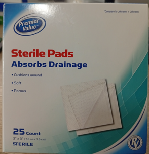 Sterile Pads 3"x3" x 25s